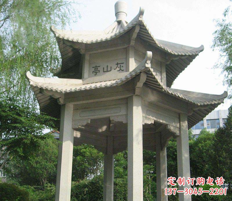 河南双层石凉亭石雕