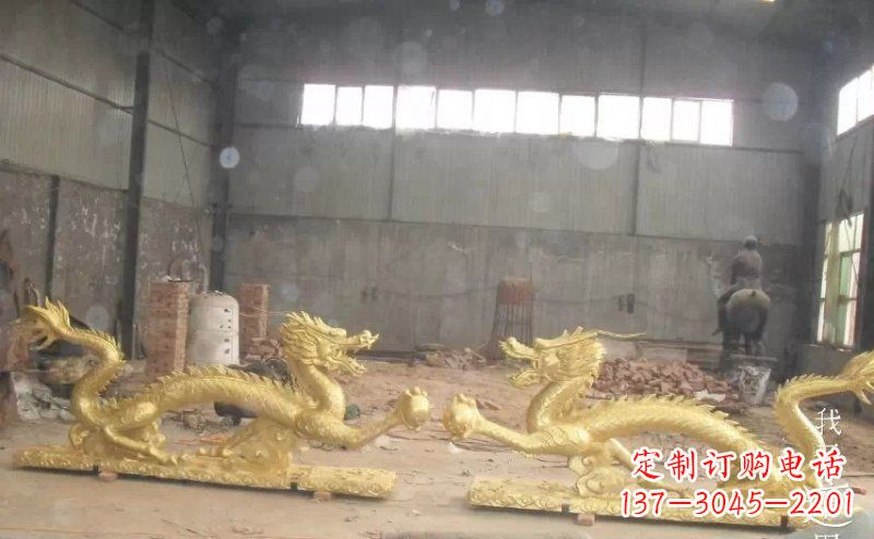 河南双龙戏珠广场铜雕 (2)