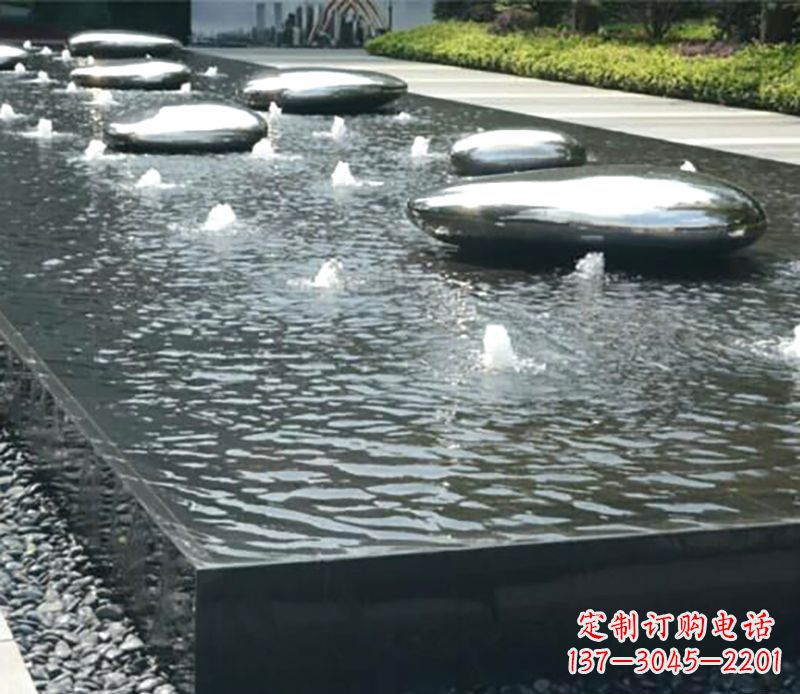 河南水滴水池不锈钢雕塑