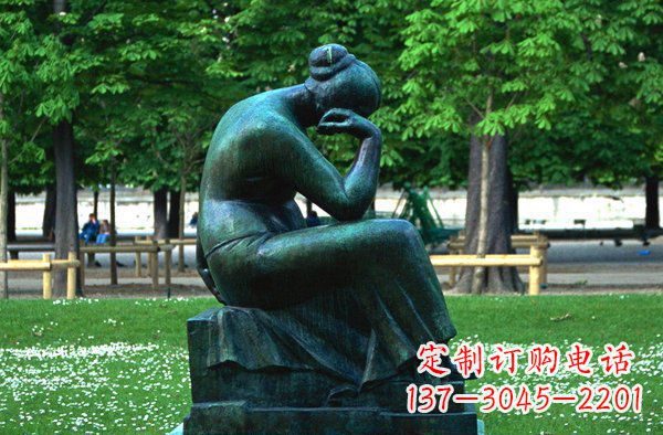 河南思考的女人青铜人物铜雕