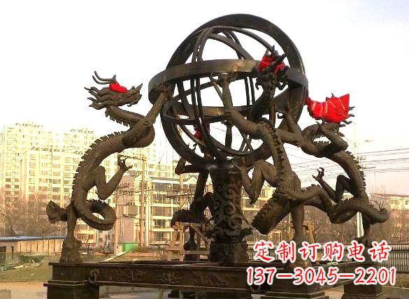 河南四龙戏珠城市景观铜雕