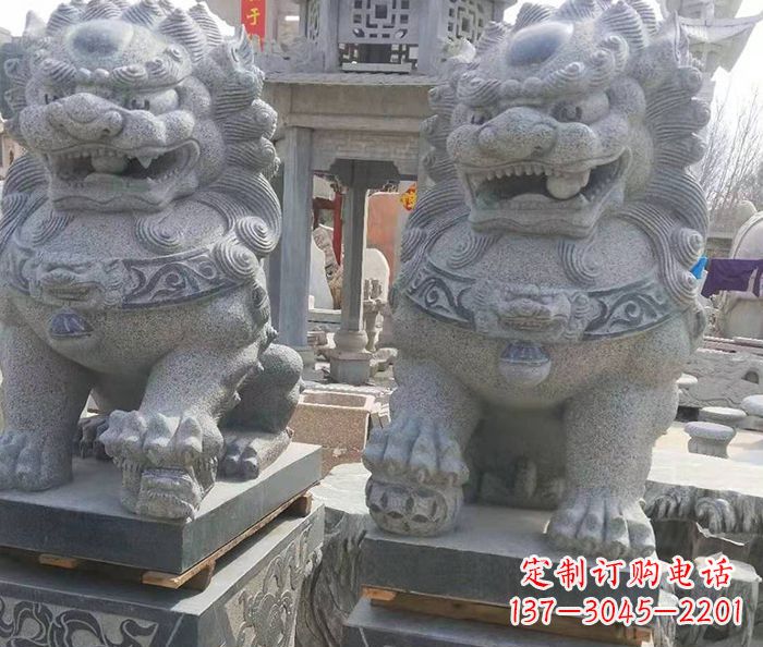 河南寺庙景观仿古石狮子 (3)