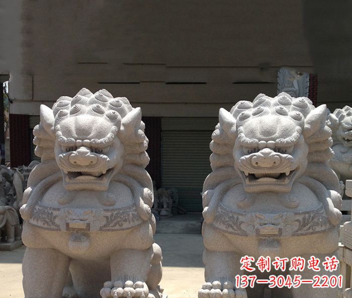 河南寺庙景观仿古镇宅石狮子