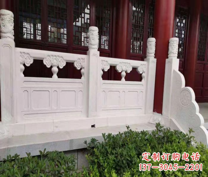 河南寺庙景观汉白玉石浮雕栏板 (3)