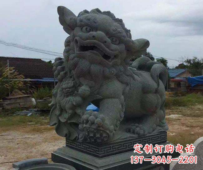 河南寺庙景观南方狮子石雕