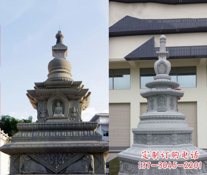 河南寺庙景观舍利塔石雕 (3)
