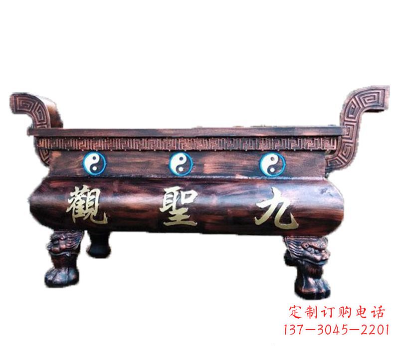 河南寺庙九龙香炉铜雕
