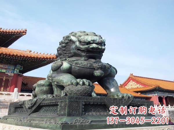 河南寺庙青铜狮子