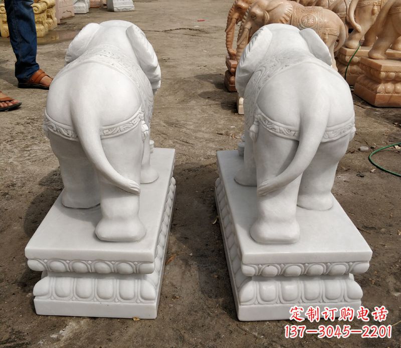 河南寺庙石雕大象