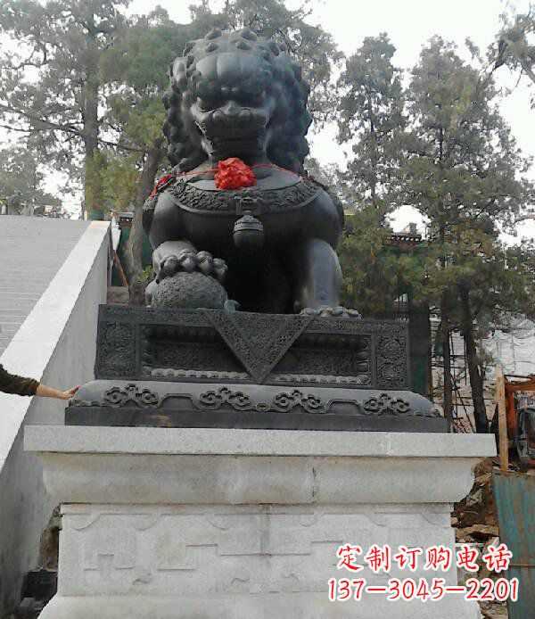 河南寺庙狮子铜狮子雕塑
