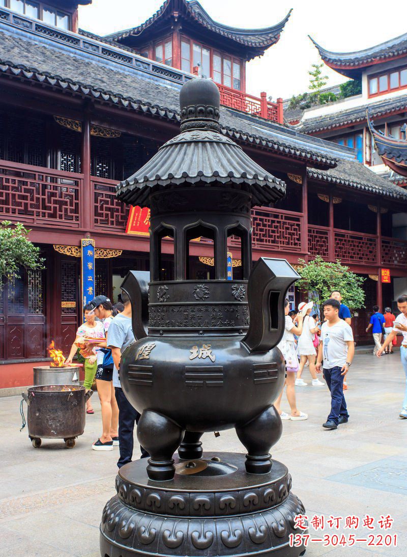 河南寺庙铜香炉铜雕 (2)