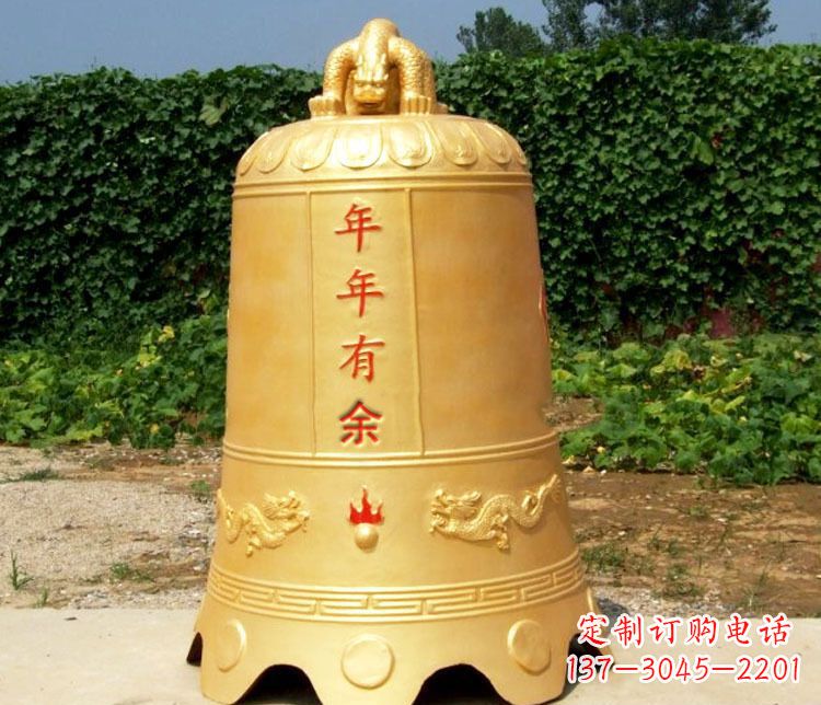 河南寺庙铜钟雕塑 (2)