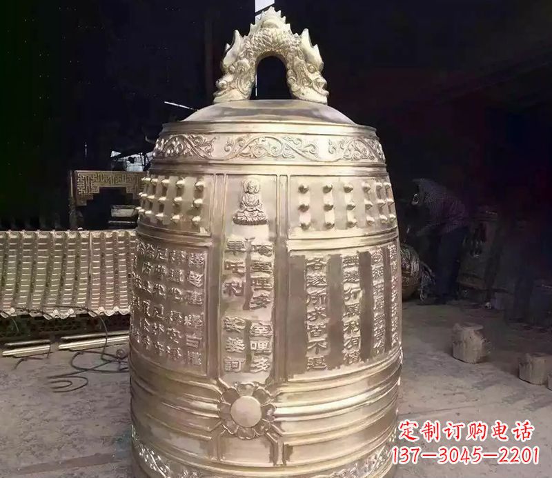 河南寺庙铜钟雕塑 (3)