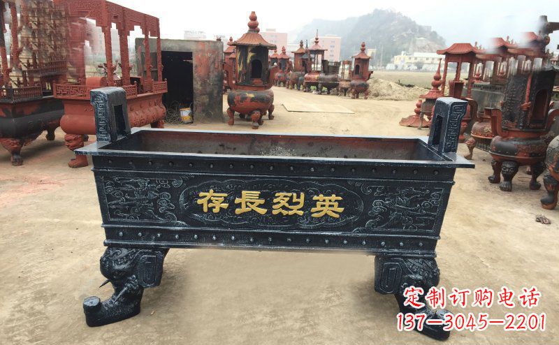 河南寺庙香炉铜雕 (4)