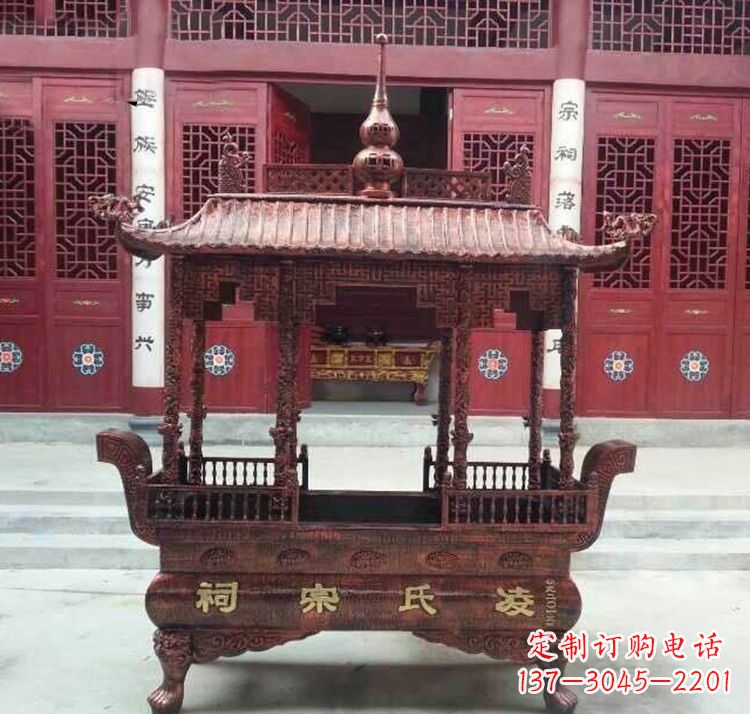 河南寺庙香炉铜雕