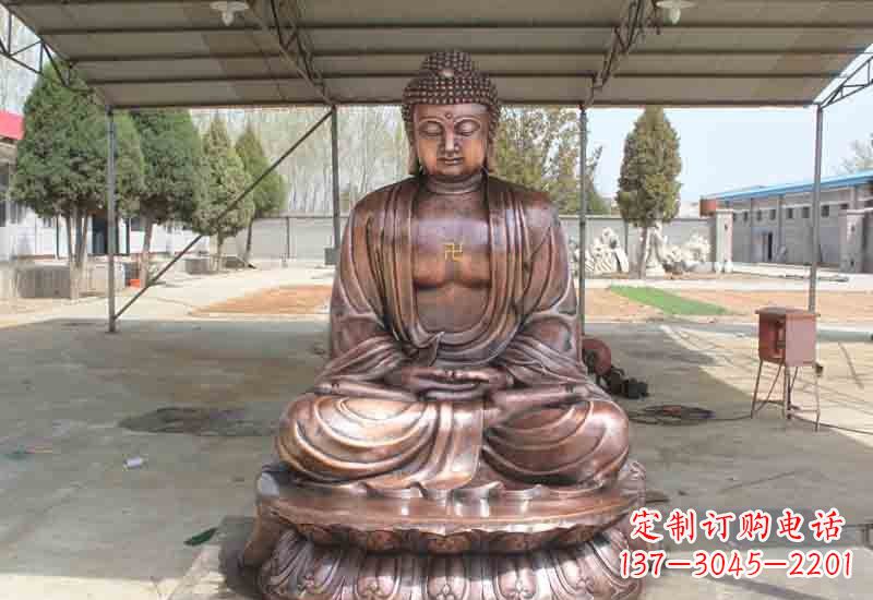河南寺庙铸铜如来佛像雕塑