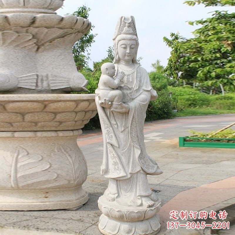 河南送子观音汉白玉石雕