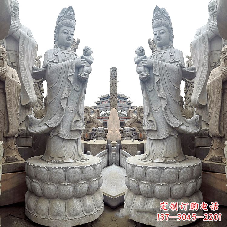 河南送子观音青石雕塑
