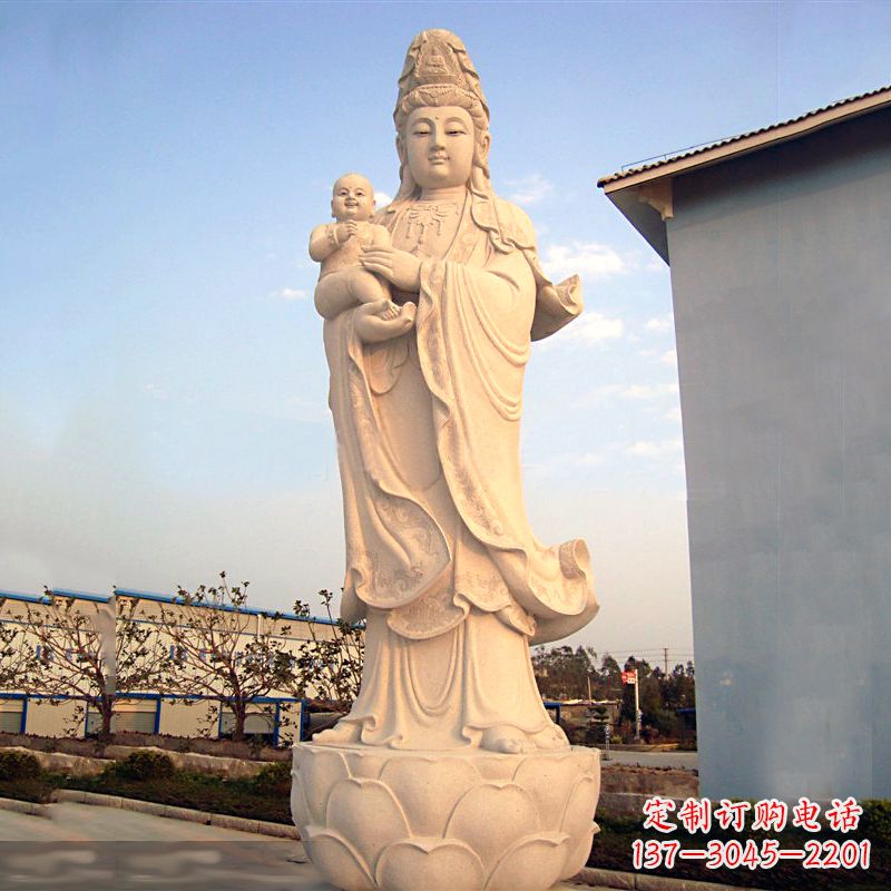 河南送子观音石雕