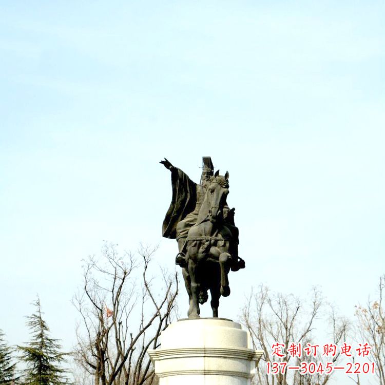 河南隋文帝杨坚铜雕塑像