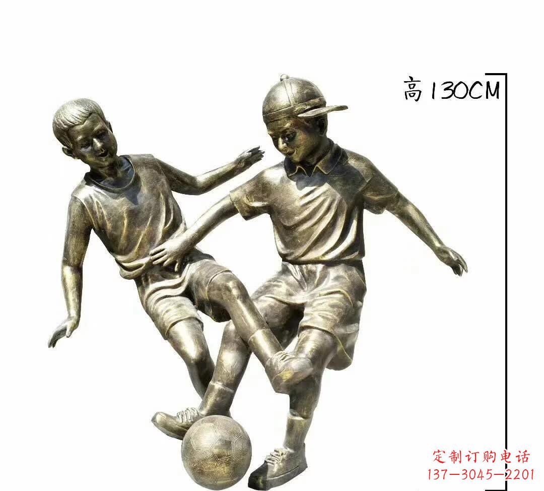 河南踢足球人物铜雕112