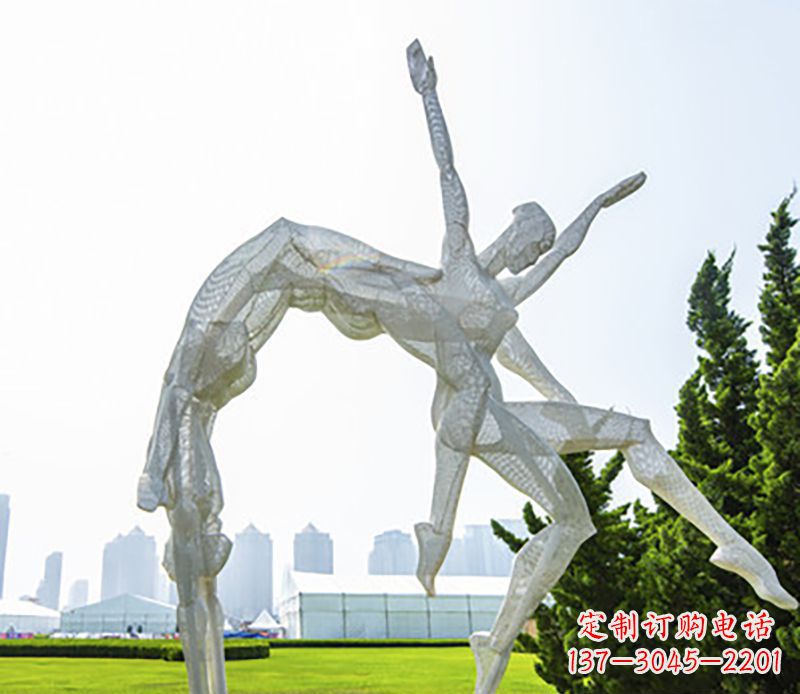 河南体操运动员不锈钢雕塑