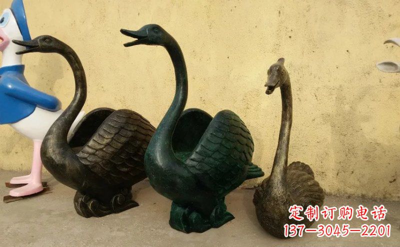 河南天鹅动物铜雕 (3)