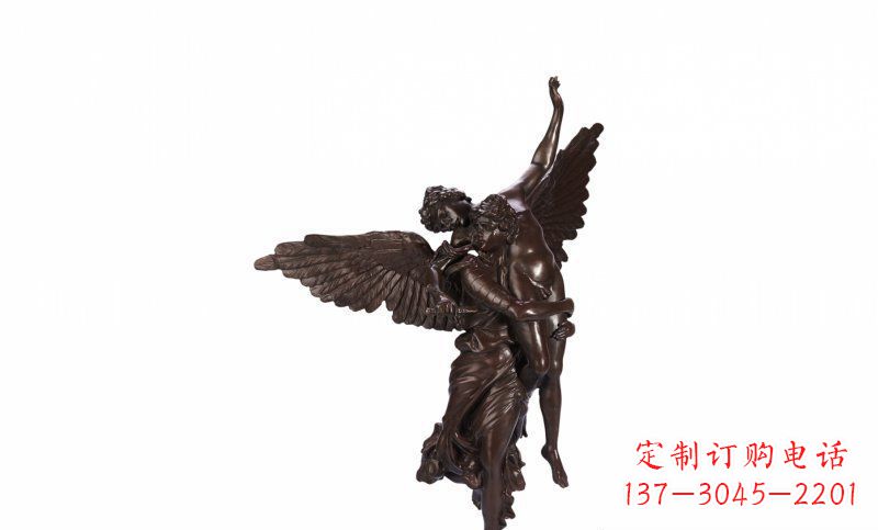 河南天使玻璃钢仿铜人物雕塑