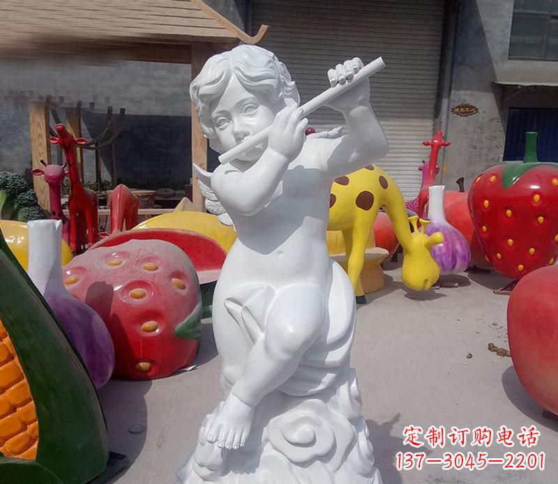 河南天使吹笛人物石雕