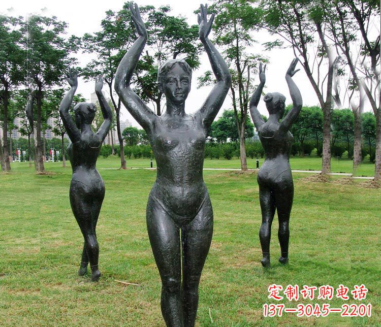 河南跳芭蕾舞的女孩铜雕