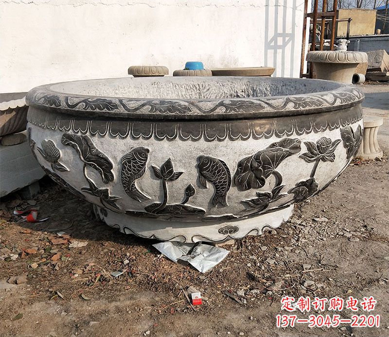 河南庭院水缸景观石雕