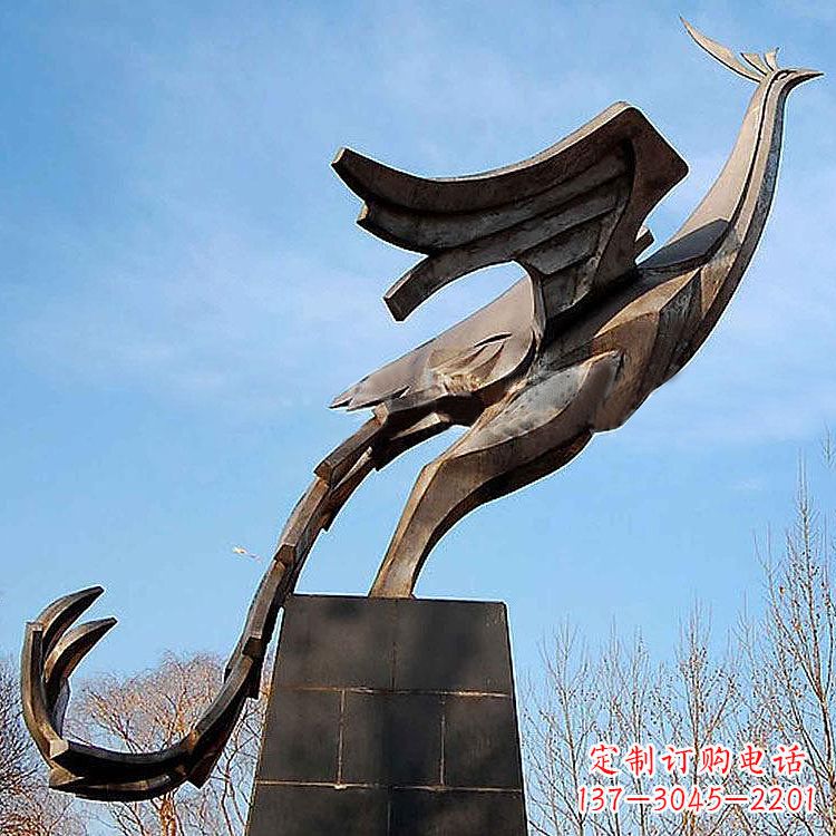 河南铜雕百鸟之王凤凰景观雕塑