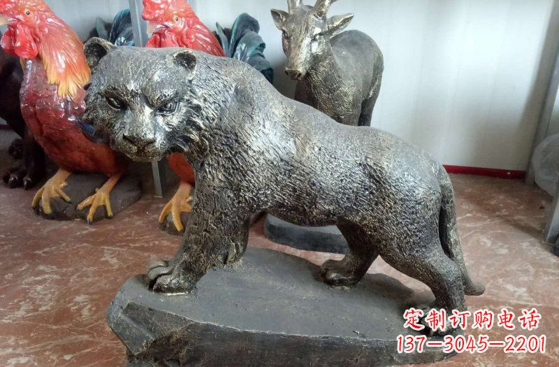 河南铜雕豹子雕塑