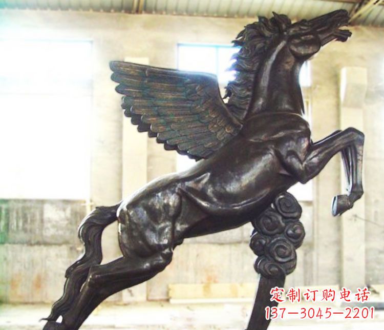 河南铜雕奔跑飞马雕塑