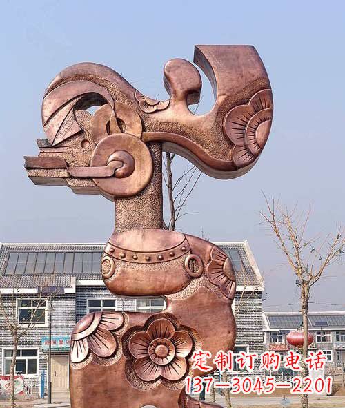 河南铜雕抽象皮影戏人物