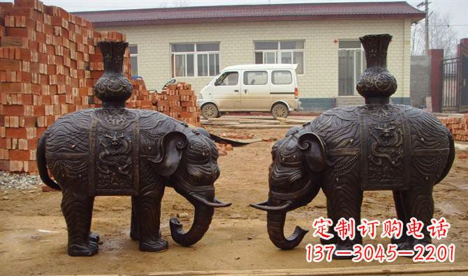 河南铜雕大象公园动物雕塑