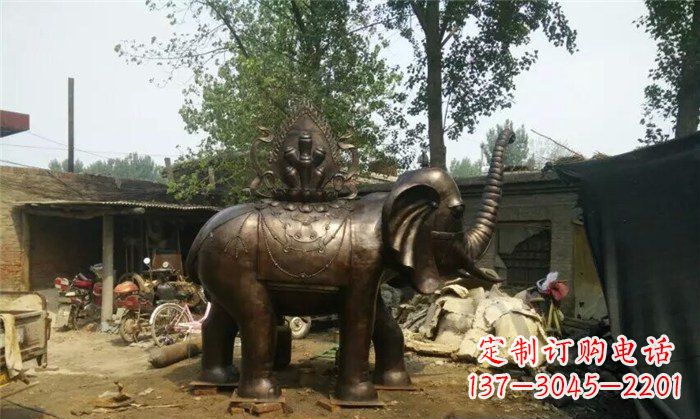 河南铜雕大象平安吉祥公园动物雕塑
