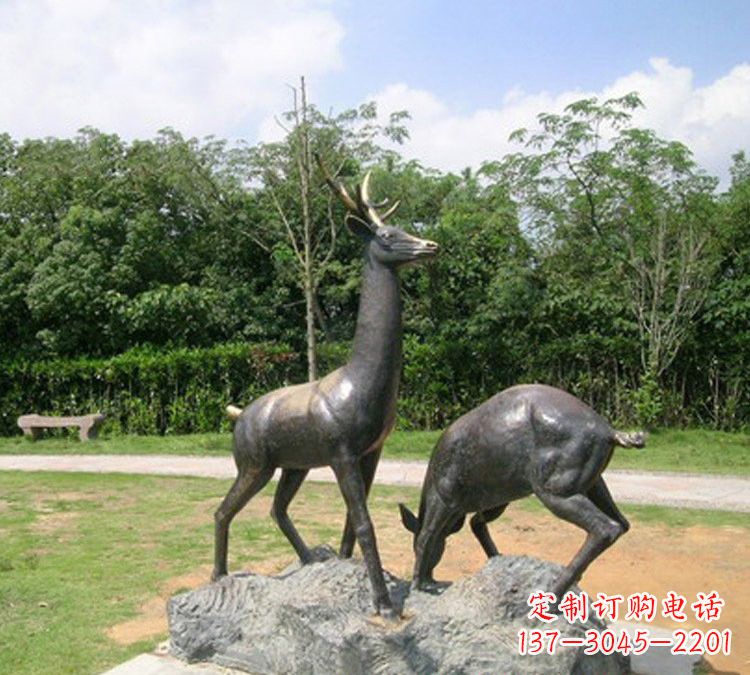 河南铜雕动物梅花鹿