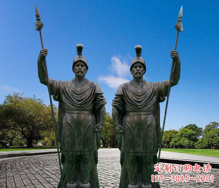 河南铜雕古罗马战士人物