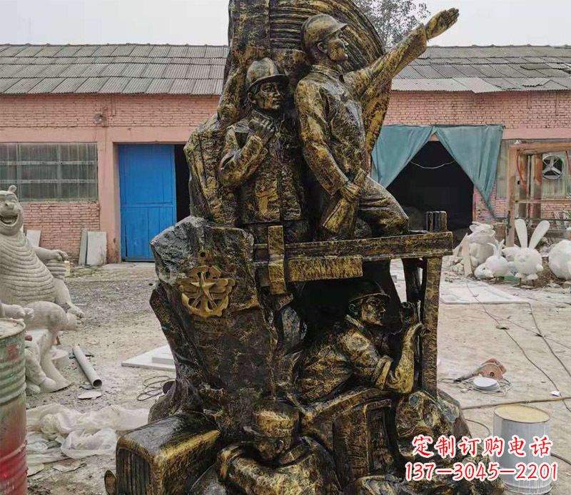河南铜雕广场解放战士雕塑