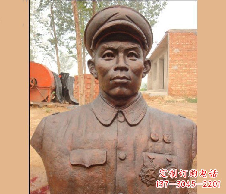 河南铜雕广场军人胸像雕塑