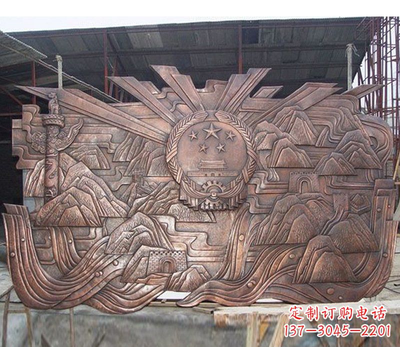 河南铜雕广场军人壁画雕塑摆件