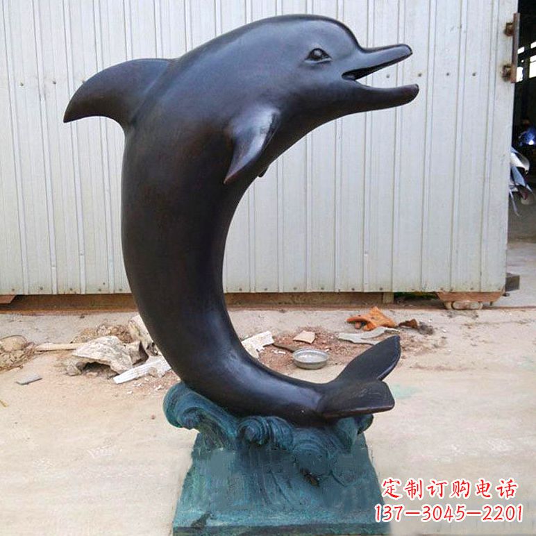 河南铜雕海豚雕塑