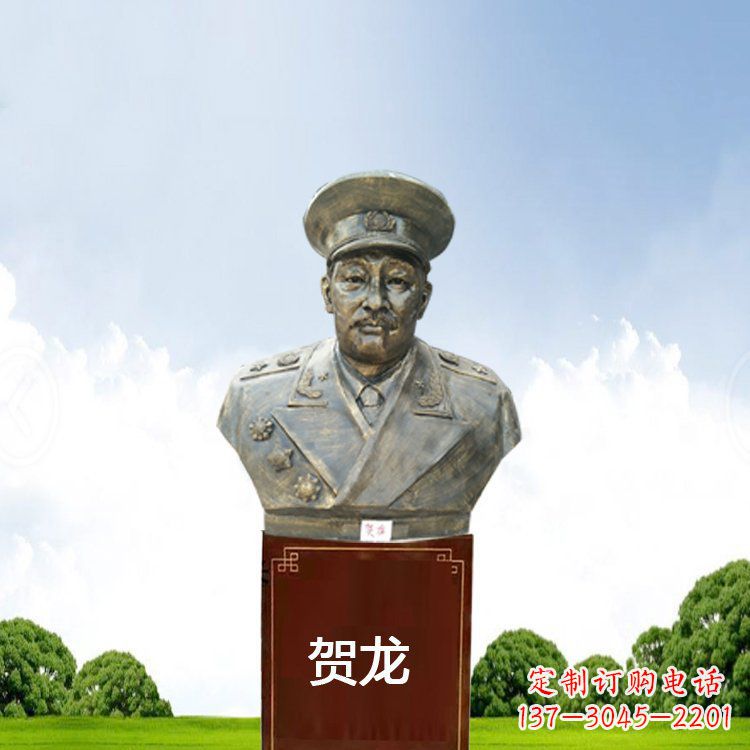 河南铜雕贺龙头像
