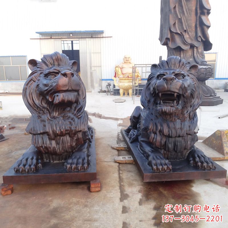 河南铜雕汇丰狮子雕塑