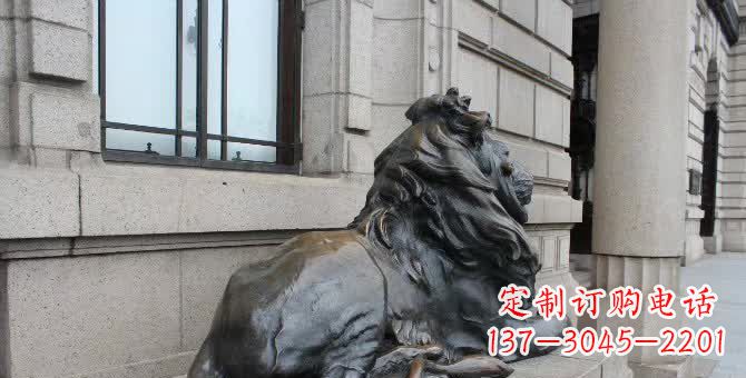 河南铜雕汇丰卧姿狮子