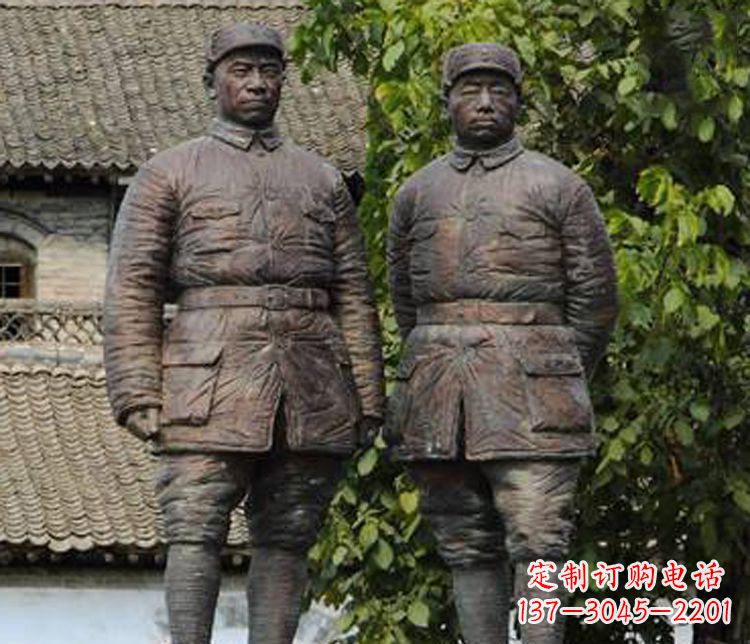 河南铜雕解放军战士人物雕塑