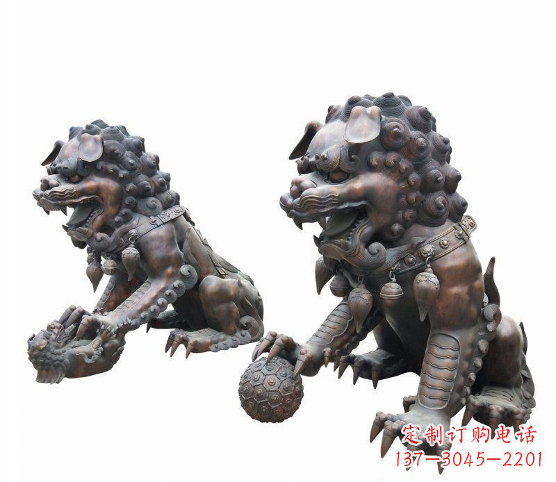 河南铜雕酒店镇宅招财麒麟雕塑