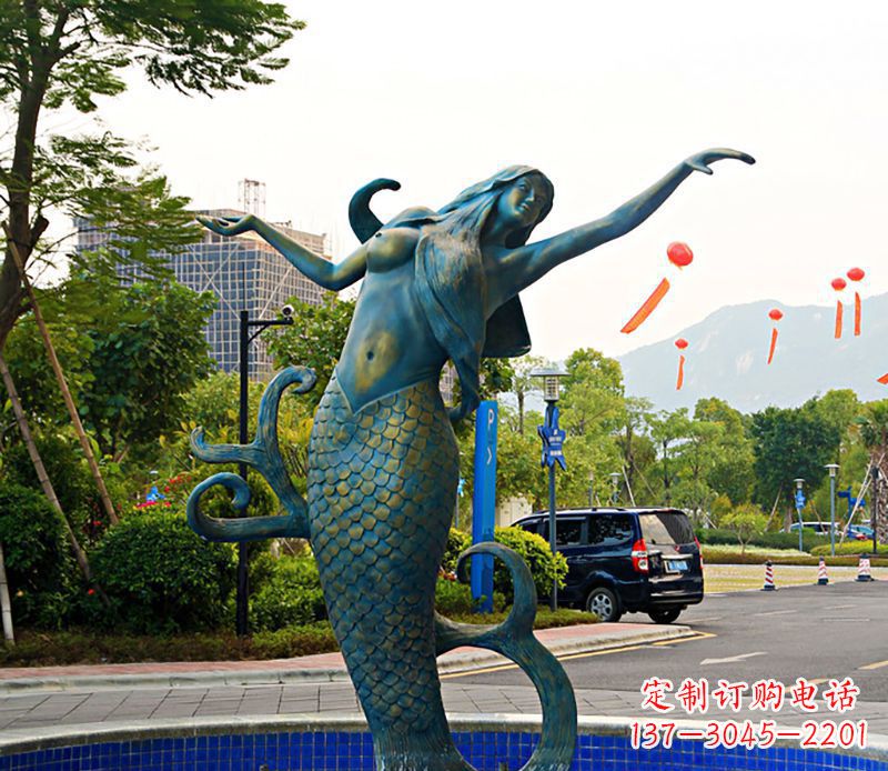 河南铜雕美人鱼