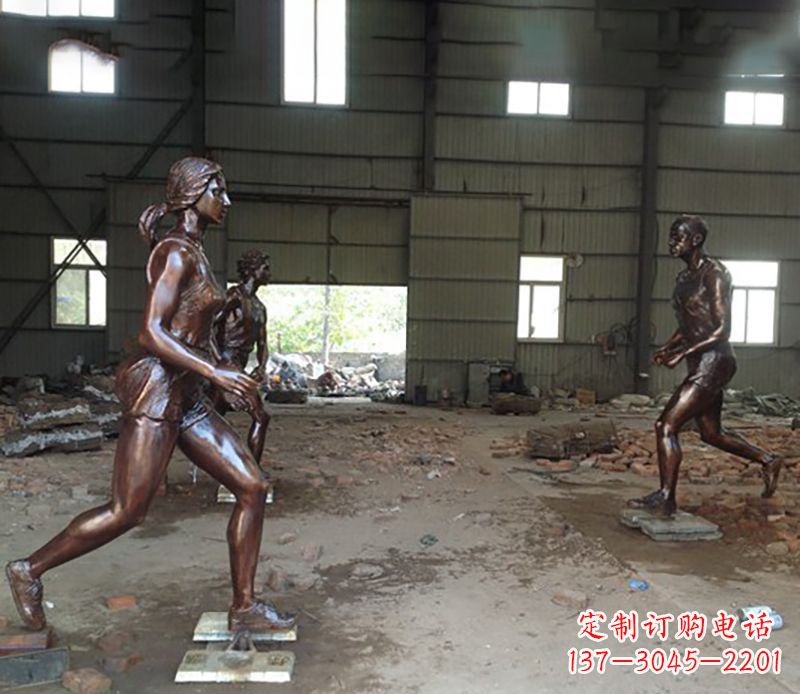 河南铜雕跑步女生
